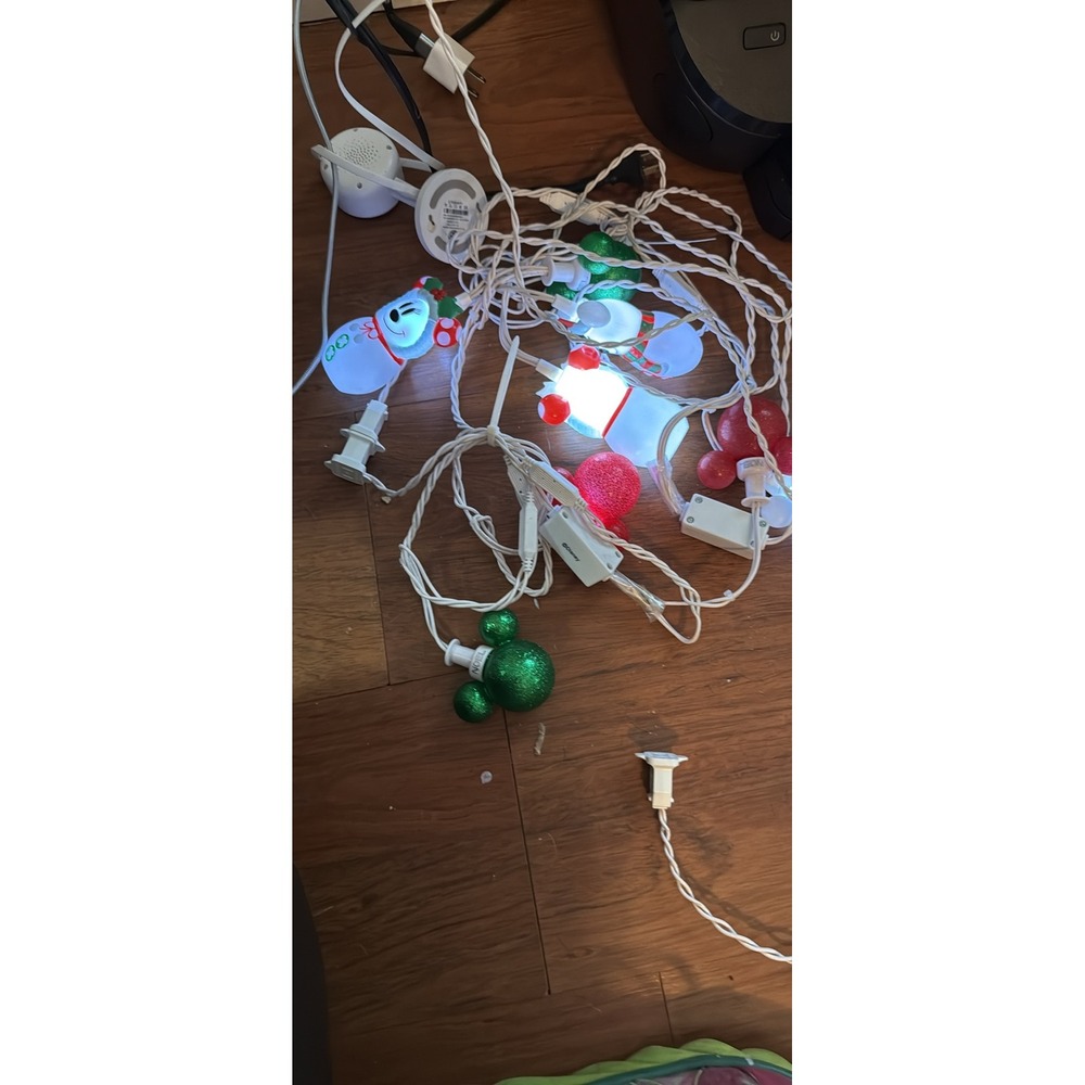 Christmas lights 2 strands Mickey‎ Mouse and snowman both work great